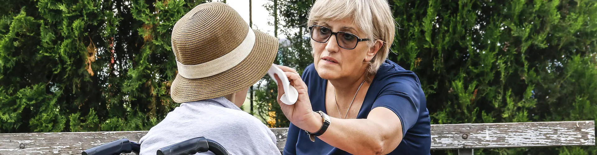 A social care worker at work