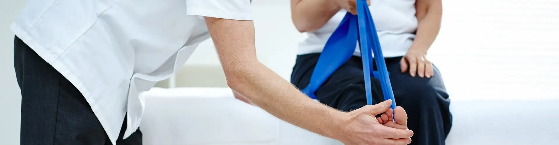 Physiotherapist working with a patient