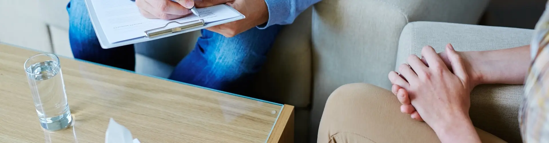 Psychologist talking to a patient