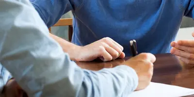 Psychologist talking to a patient